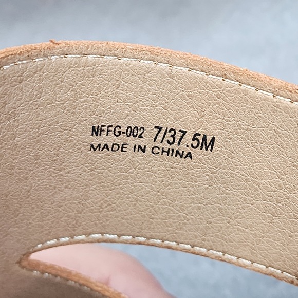 Chinese Laundry Next Door Tan Smooth Espadrille Wedge Platform Sandals W Sz 7 M - Picture 7 of 8